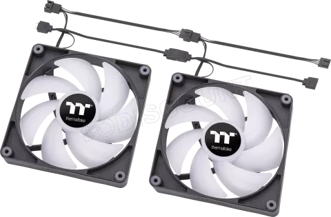 Photo de Lot de 2 Ventilateurs de boitier Thermaltake CT RGB - 14cm (Noir)