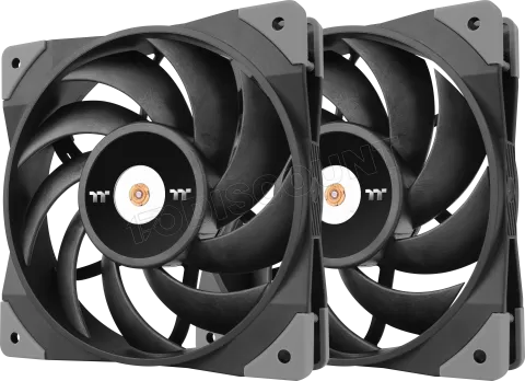 Photo de Lot de 2 Ventilateurs de boitier Thermaltake ToughFan - 12cm (Noir)