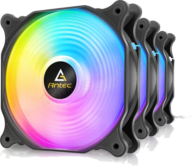 Lot de 3 Ventilateurs de boitier Antec F12 Racing RGB - 12cm (Noir)