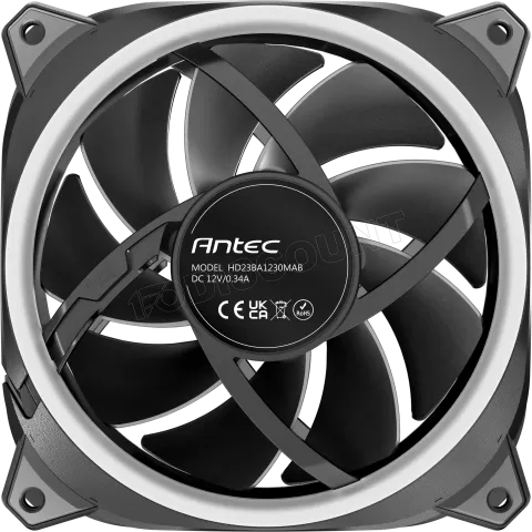 Photo de Lot de 3 Ventilateurs de boitier Antec Neo Prizm T3 RGB - 12cm (Noir)