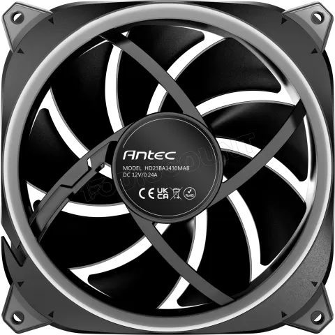 Photo de Lot de 3 Ventilateurs de boitier Antec Neo Prizm T3 RGB - 14cm (Noir)