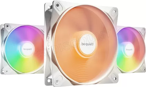 Photo de Lot de 3 Ventilateurs de boitier be quiet! Light Wings LX High Speed RGB - 12cm (Blanc)