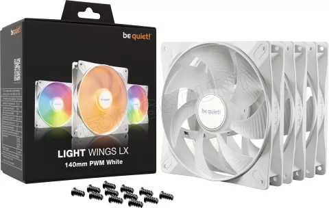 Photo de Lot de 3 Ventilateurs de boitier be quiet! Light Wings LX RGB - 14cm (Blanc)