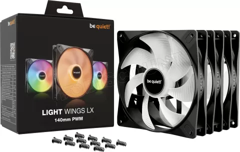 Photo de Lot de 3 Ventilateurs de boitier be quiet! Light Wings LX RGB - 14cm (Noir)