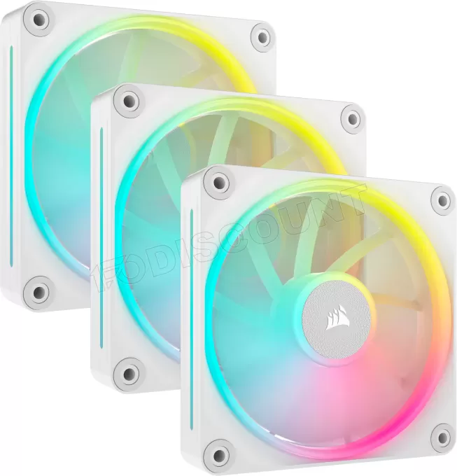 Lot de 3 Ventilateurs de boitier Corsair iCue Link LX RGB - 12cm (Blanc)