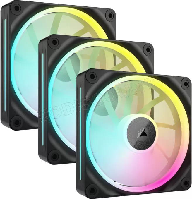 Lot de 3 Ventilateurs de boitier Corsair iCue Link LX RGB - 12cm (Noir)