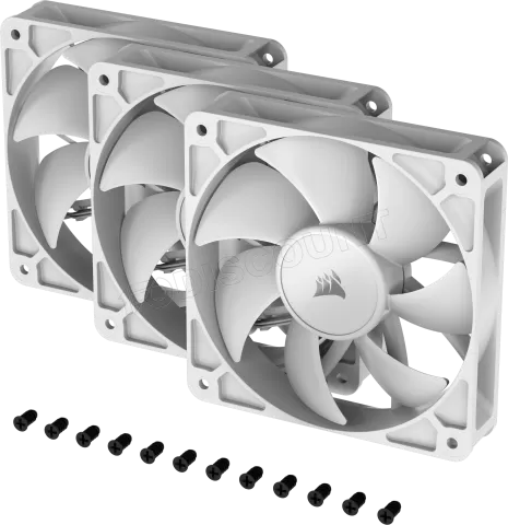 Photo de Lot de 3 Ventilateurs de boitier Corsair RS - 12cm (Blanc)