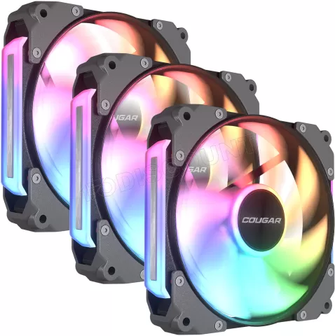 Photo de Lot de 3 Ventilateurs de boitier Cougar Apolar RGB - 12cm (Noir)