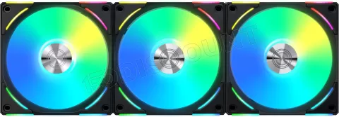 Photo de Lot de 3 Ventilateurs de boitier Lian Li Uni Fan AL120 V2 RGB 12cm (Noir)