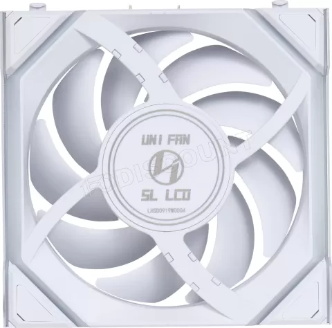 Photo de Lot de 3 Ventilateurs de boitier Lian Li Uni Fan SL Wireless LCD Reverse RGB - 12cm (Blanc)