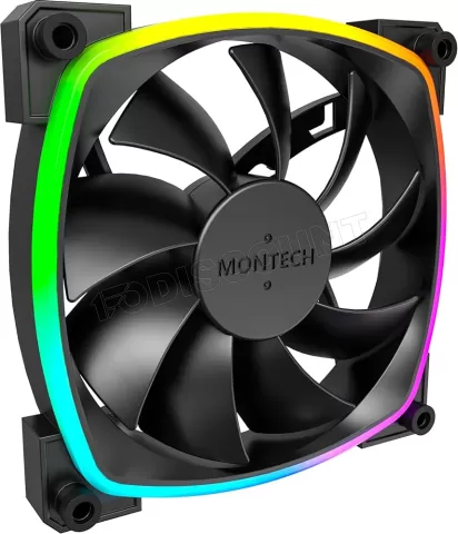 Photo de Lot de 3 Ventilateurs de boitier Montech AX120 RGB - 12cm (Noir)