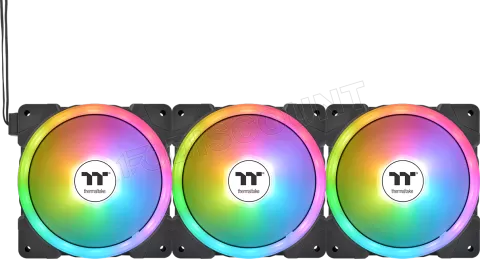 Photo de Lot de 3 Ventilateurs de boitier Thermaltake SwaFan EX RGB - 12cm (Noir)