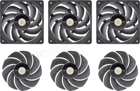 Photo de Lot de 3 Ventilateurs de boitier Thermaltake ToughFan Ex Pro - 12cm (Noir)