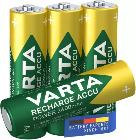 Blister de 4 piles rechargeables VARTA LR06 / AA