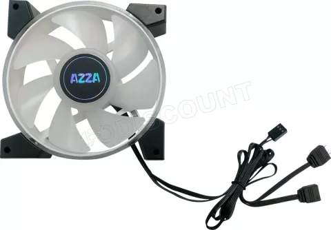 Photo de Lot de 4 Ventilateurs boitier Azza Hurricane II RGB - 12cm (Noir)