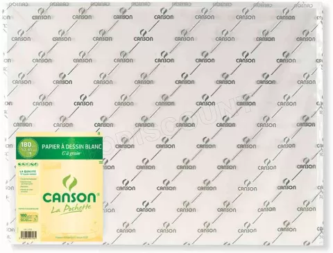 CANSON C à Grain - Pochette 12 feuilles de papier dessin blanc