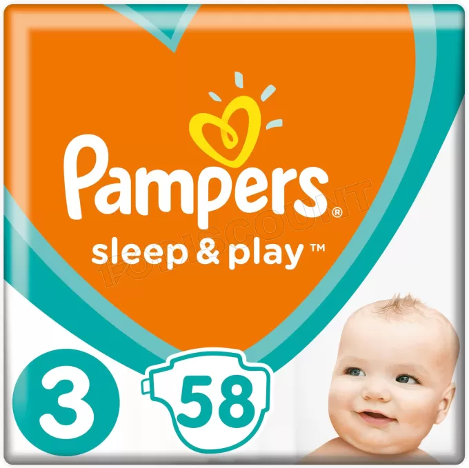 Lot de 58 couches Pampers Sleep&Play taille 3