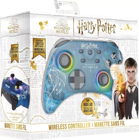 Photo de Manette de jeu sans fil RGB Freaks and Geeks Harry Potter Patronus pour Nintendo Switch/PC (Bleu)