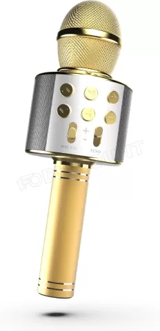 Photo de Microphone enceinte sans fil R-Music - Fonction Karaoké (Or)