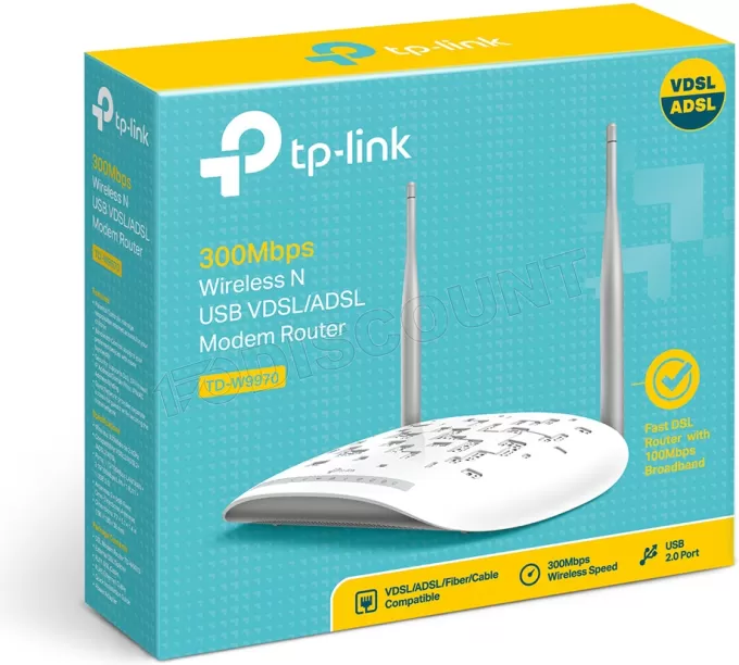 Modem Routeur ADSL2+ TP-Link TD-W9970 (N300)