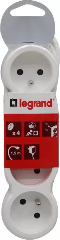 Multiprise 4 prises Legrand 1,5m (Blanc) à prix bas