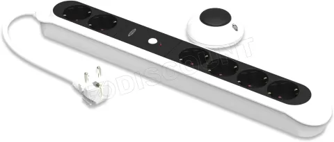 Multiprise Garza Basic 6 Prises avec Interrupteur et Câble 1,4m Blanc
