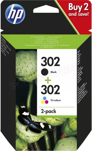 Pack 2 Cartouches d'encre HP 301 (Noir - Cyan, Magenta, Jaune) à