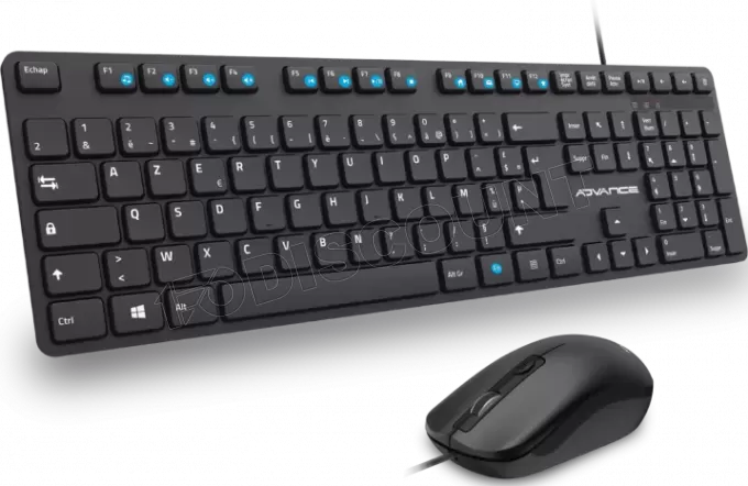 Pack 2en1 (Clavier/Souris) Advance WorkMate Plus (Noir)