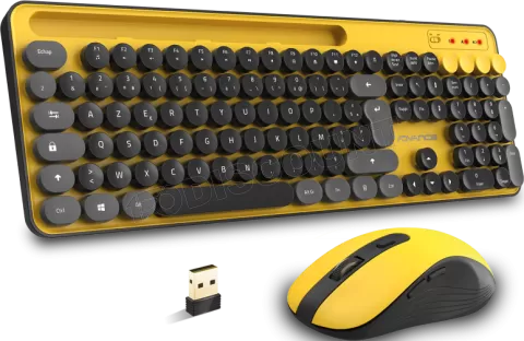 Photo de Pack 2en1 (Clavier/Souris) sans fil Advance Pep'S (Jaune/Noir)