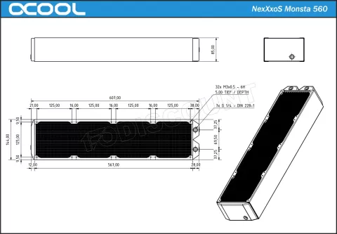 Photo de Radiateur pour Watercooling Alphacool NexXxoS Monsta - 560mm (Noir)