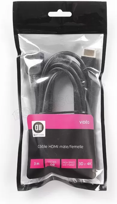 Rallonge Câble HDMI D2 Diffusion M/F 3m (Noir)