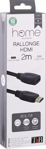 Photo de Rallonge Câble HDMI T'nB M/F 2m (Noir)