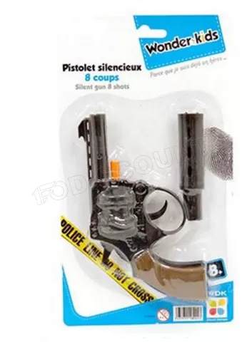 WONDERKIDS - A1400067 - Revolver Colt 8 Coups, Amorces - Pistolet à pétards  16cm - Fourni avec 12 amorces de 8 coups - Autre jeu de plein air - à la  Fnac