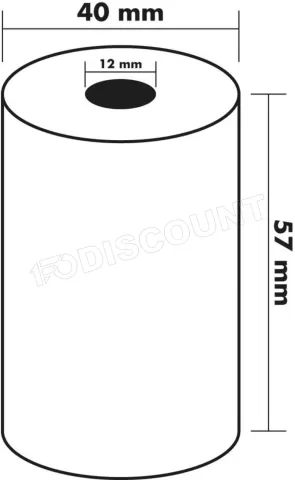 Photo de Rouleau unitaire pour TPE thermique - Carte bancaire (CB - Bobine) 57-40-12