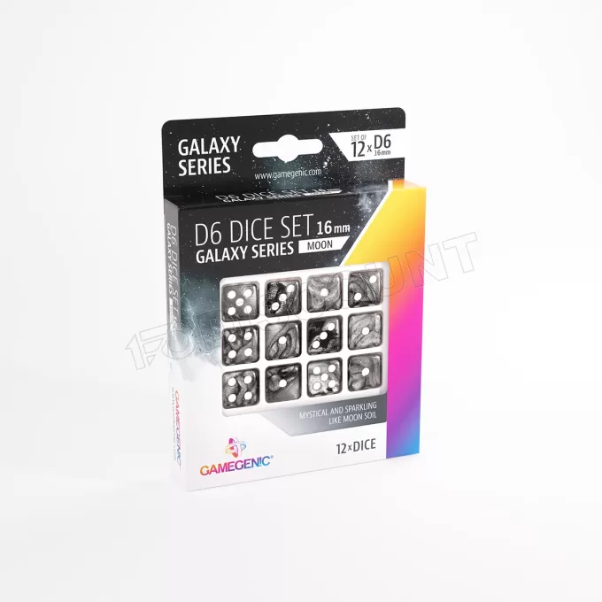 Set de 12 Dés D6 Gamegenic - Galaxy Series : Moon