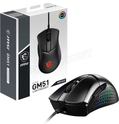 Photo de Souris filaire Gamer MSI Clutch GM51 Lightweight RGB (Noir)