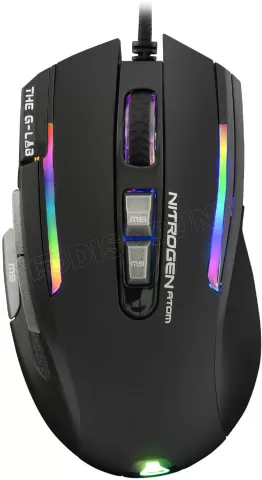 Photo de Souris filaire Gamer The G-Lab Kult Nitrogen Atom RGB (Noir)