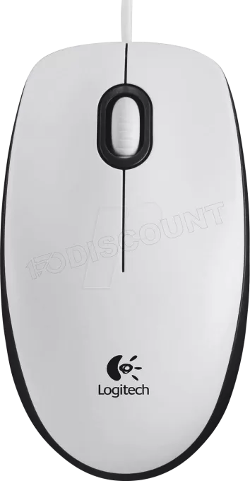 Souris filaire Logitech B100 Optical USB (Blanc)