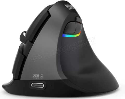 Photo de Souris sans fil Bluetooth ergonomique Urban Factory Ergo Pro RGB pour droitier (Noir)