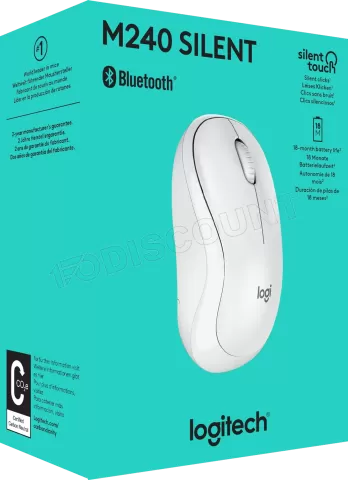 Photo de Souris sans fil Bluetooth Logitech M240 Silent (Blanc)