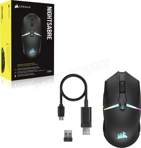 Photo de Souris sans fil Gamer Corsair NightSabre RGB (Noir)