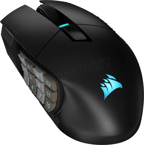 Photo de Souris sans fil Gamer Corsair Scimitar Elite RGB (Noir)