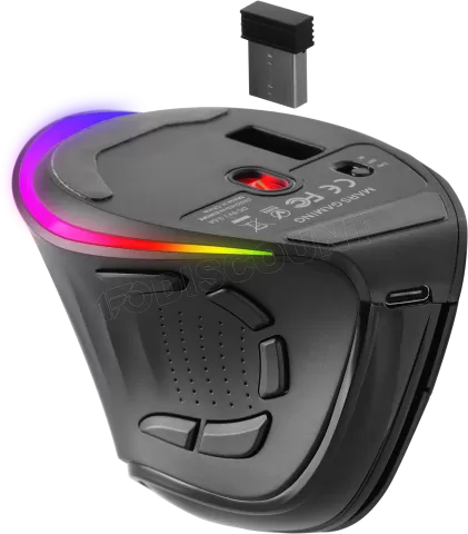 Photo de Souris sans fil Gamer ergonomique verticale Mars Gaming MM-SK RGB (Noir)