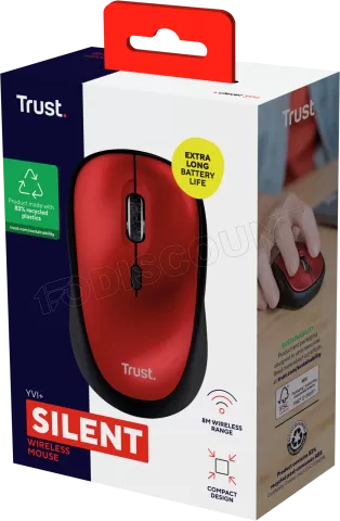 Photo de Souris sans fil Trust Yvi+ Silent (Rouge)