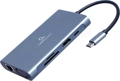 Photo de Station d'accueil portable USB-C 3.0 CableXpert 7-01 (Gris)