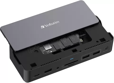 Photo de Station d'accueil portable USB-C 3.2 Verbatim Pro CDS-15SSD avec SSD 256Go inclus (Gris)