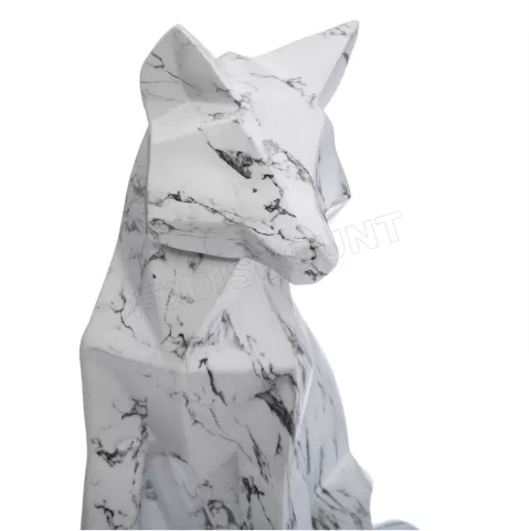 Photo de Statuette Renard origami 25cm en résine (Blanc)