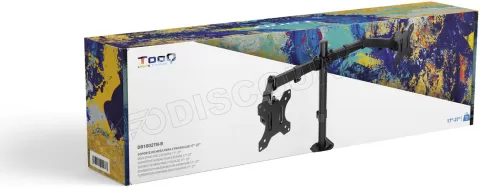 Photo de Support double-écran à fixer Tooq DB1802TN 17"-27" (8kg max) (Noir)