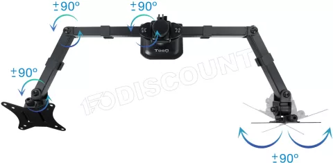 Photo de Support double-écran à fixer Tooq DB1802TN 17"-27" (8kg max) (Noir)