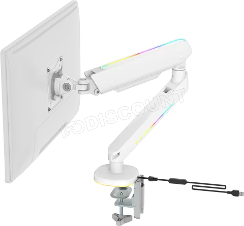 Photo de Support écran à fixer Deltaco Gaming WA-95 RGB 17"-32" (9kg max) (Blanc)